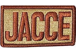 USAF JACCE Letters (Joint Air Component Coordination Element) Spice Brown OCP Scorpion Patch With Velcro